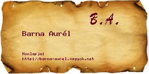 Barna Aurél névjegykártya