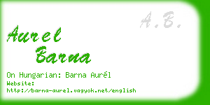 aurel barna business card
