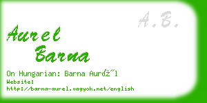 aurel barna business card